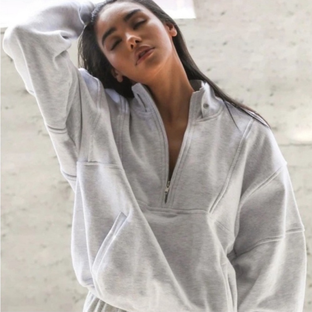 JOAH BROWN RETRO HALF ZIP SAHARA FRENCH TERRY SWEATSHIRT